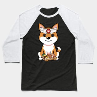 Funny orange dog is a sushi chef Baseball T-Shirt